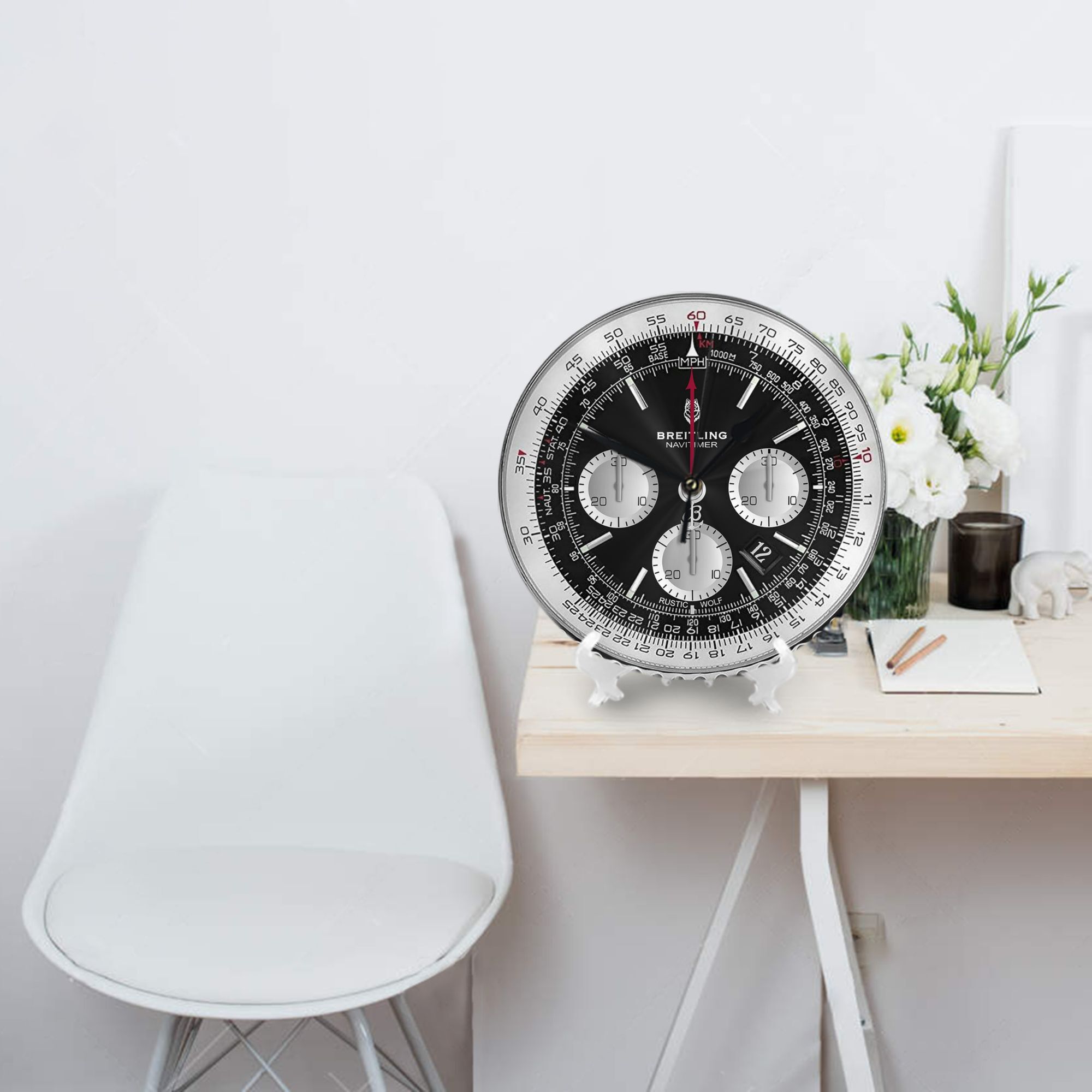 ブラック高級時計の文字盤壁時計部屋の装飾サイレントラウンド時 - Luxury Watch Wall Clock のレビューと価格