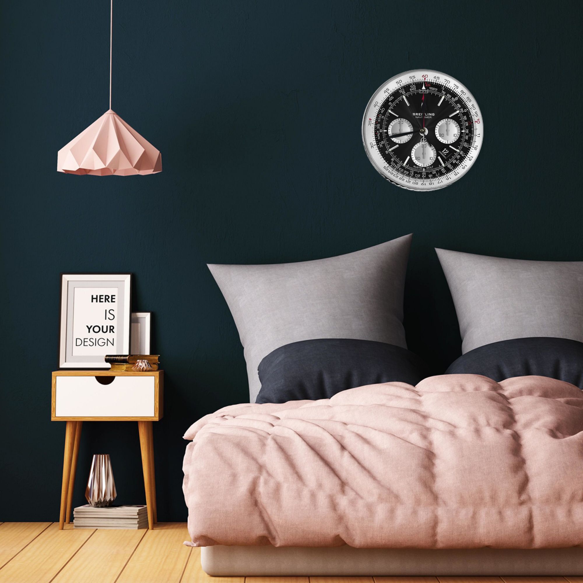 ブラック高級時計の文字盤壁時計部屋の装飾サイレントラウンド時 - Luxury Watch Wall Clock のレビューと価格