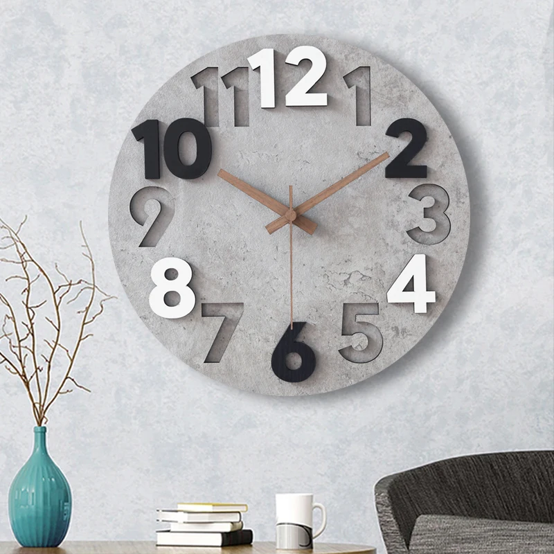 現代 3d壁時計木時計機構アートサイレント高級時計壁の家の装 - Luxury Watch Wall Clock のレビューと価格