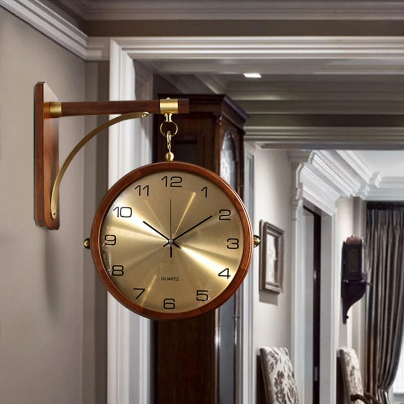 ライト高級サイレント金属壁時計両面デジタル時計寝室の装飾リビ - Luxury Watch Wall Clock のレビューと価格