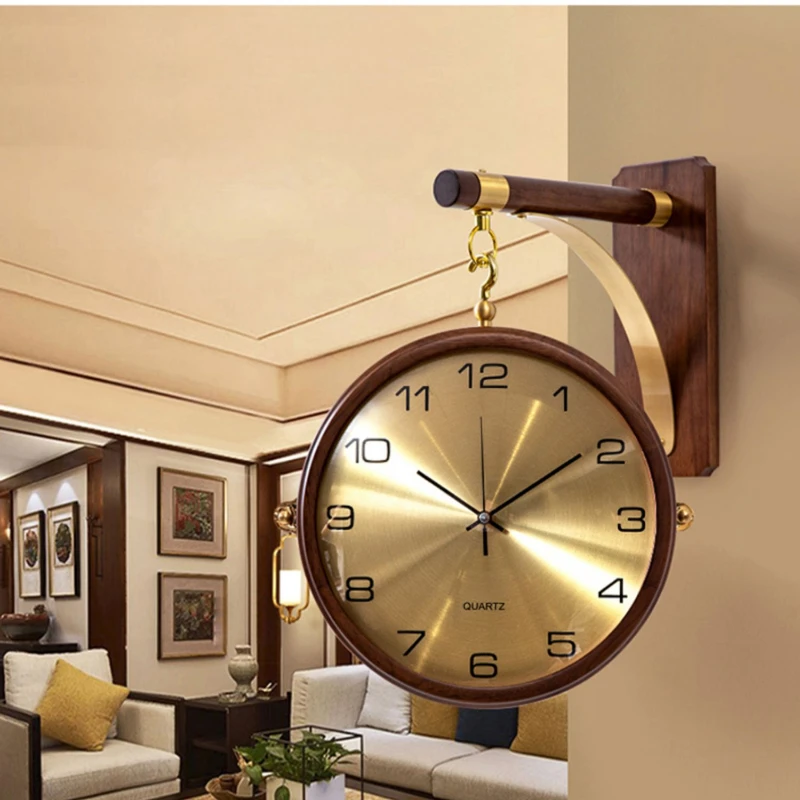 ライト高級サイレント金属壁時計両面デジタル時計寝室の装飾リビ - Luxury Watch Wall Clock のレビューと価格