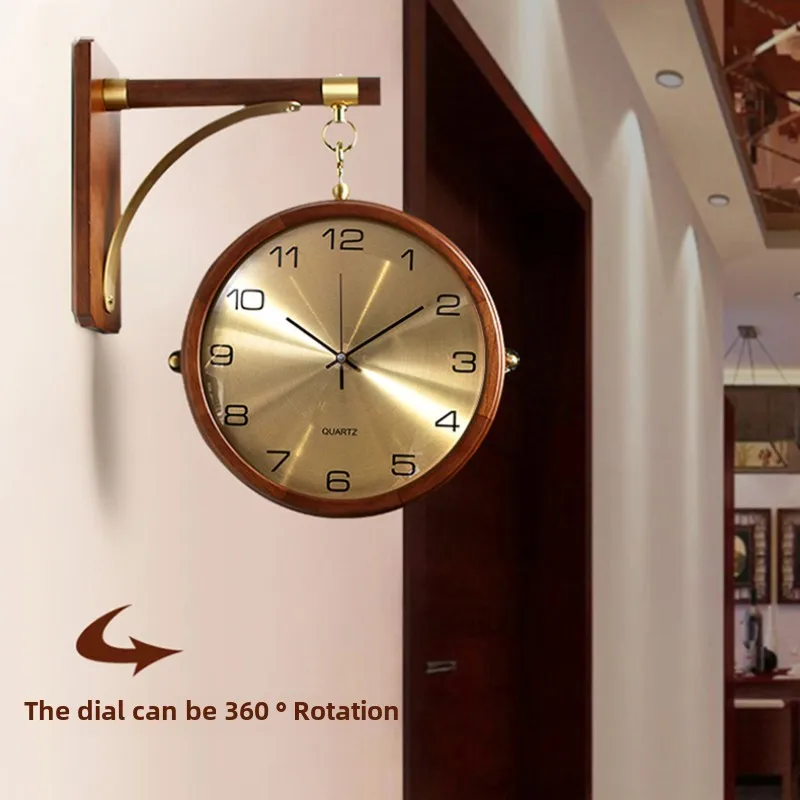 ライト高級サイレント金属壁時計両面デジタル時計寝室の装飾リビ - Luxury Watch Wall Clock のレビューと価格