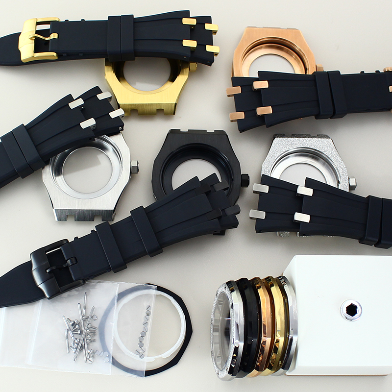 男性用シルバーラバーウォッチケース,ラグジュアリーブレスレッ - Luxury Watch Rubber Strap のレビューと価格