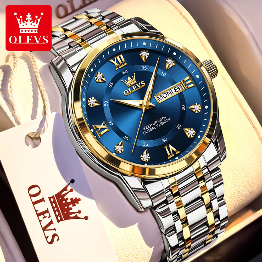 OLEVS ブランドファッションメンズ腕時計ステンレス鋼防水 - Luxury Watch Mockup のレビューと価格