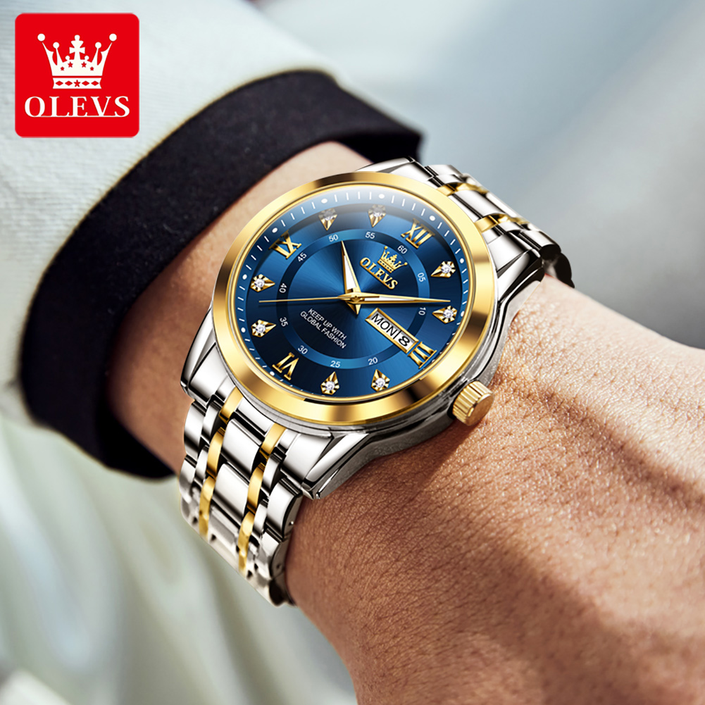 OLEVS ブランドファッションメンズ腕時計ステンレス鋼防水 - Luxury Watch Mockup のレビューと価格