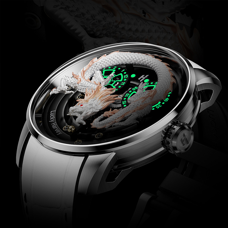 ラッキーハーベイ 高級中国龍柄腕時計 メンズ 自動巻き サフ - Luxury Watch In China のレビューと価格