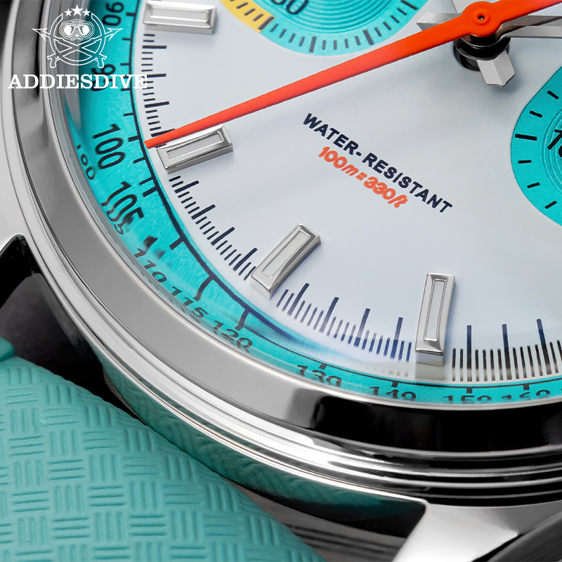 ADDIESDIVE 新多機能クロノグラフ腕時計ドーム型ガラ - Luxury Watch Rubber Strap のレビューと価格