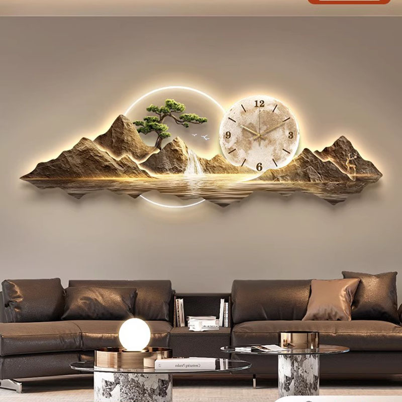 リビングルームの壁時計アート壁画高級大型美的モダン壁時計クリ - Luxury Watch Wall Clock のレビューと価格