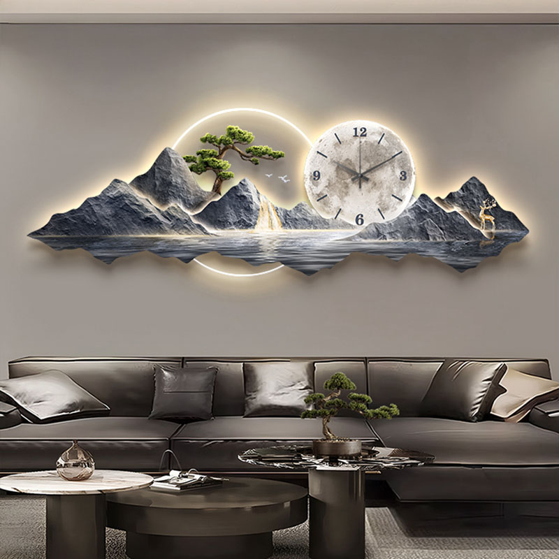 リビングルームの壁時計アート壁画高級大型美的モダン壁時計クリ - Luxury Watch Wall Clock のレビューと価格