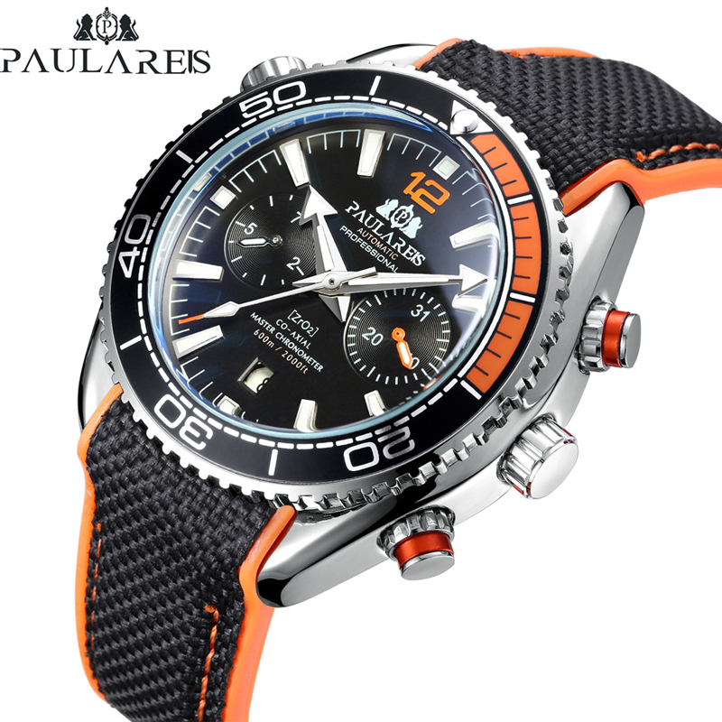 PAULAREIS P 高級メンズ自動自動巻き機械式時計男性 - Luxury Watch Rubber Strap のレビューと価格