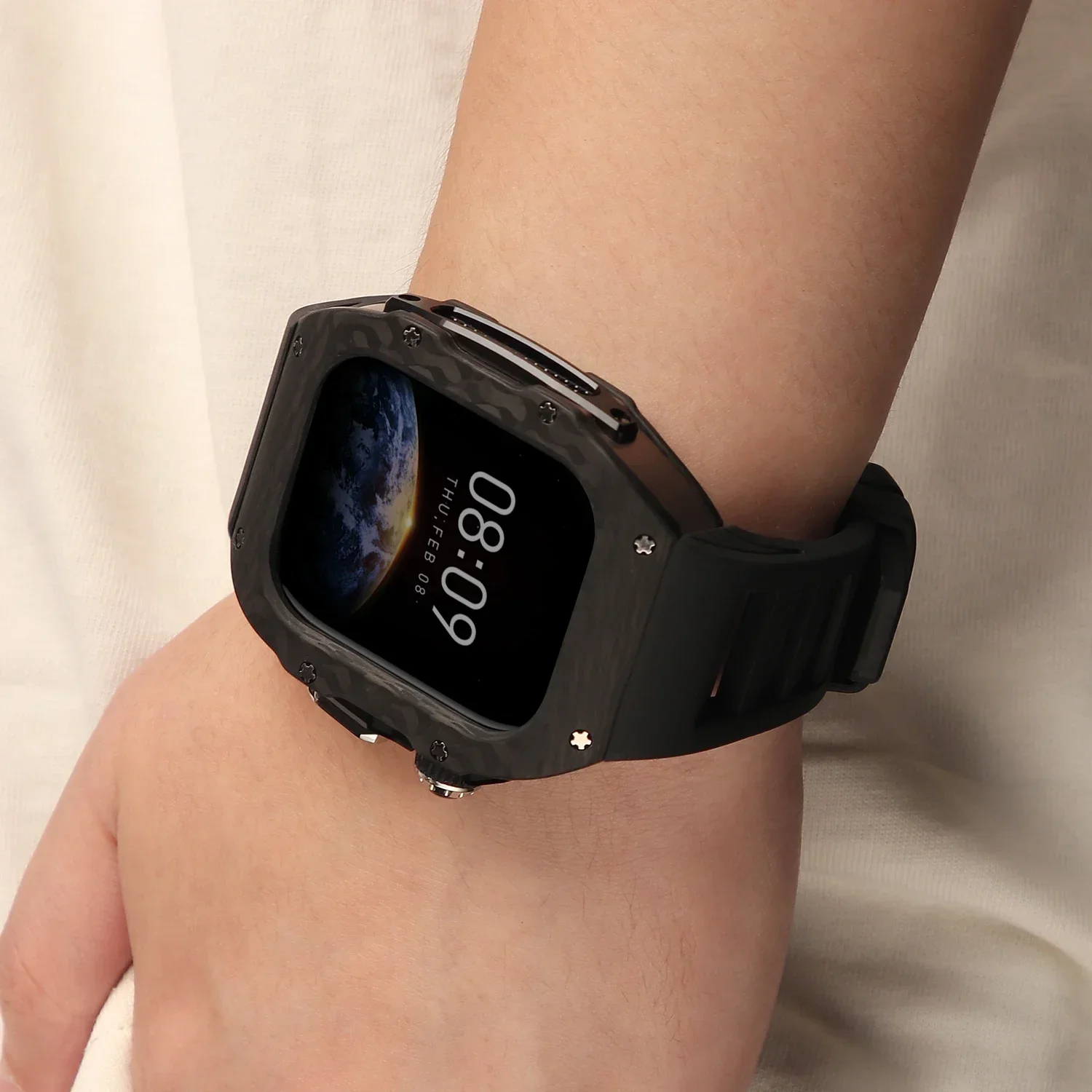 Apple Watch S11 10 42 46mm用カーボ - Luxury Watch Rubber Strap のレビューと価格