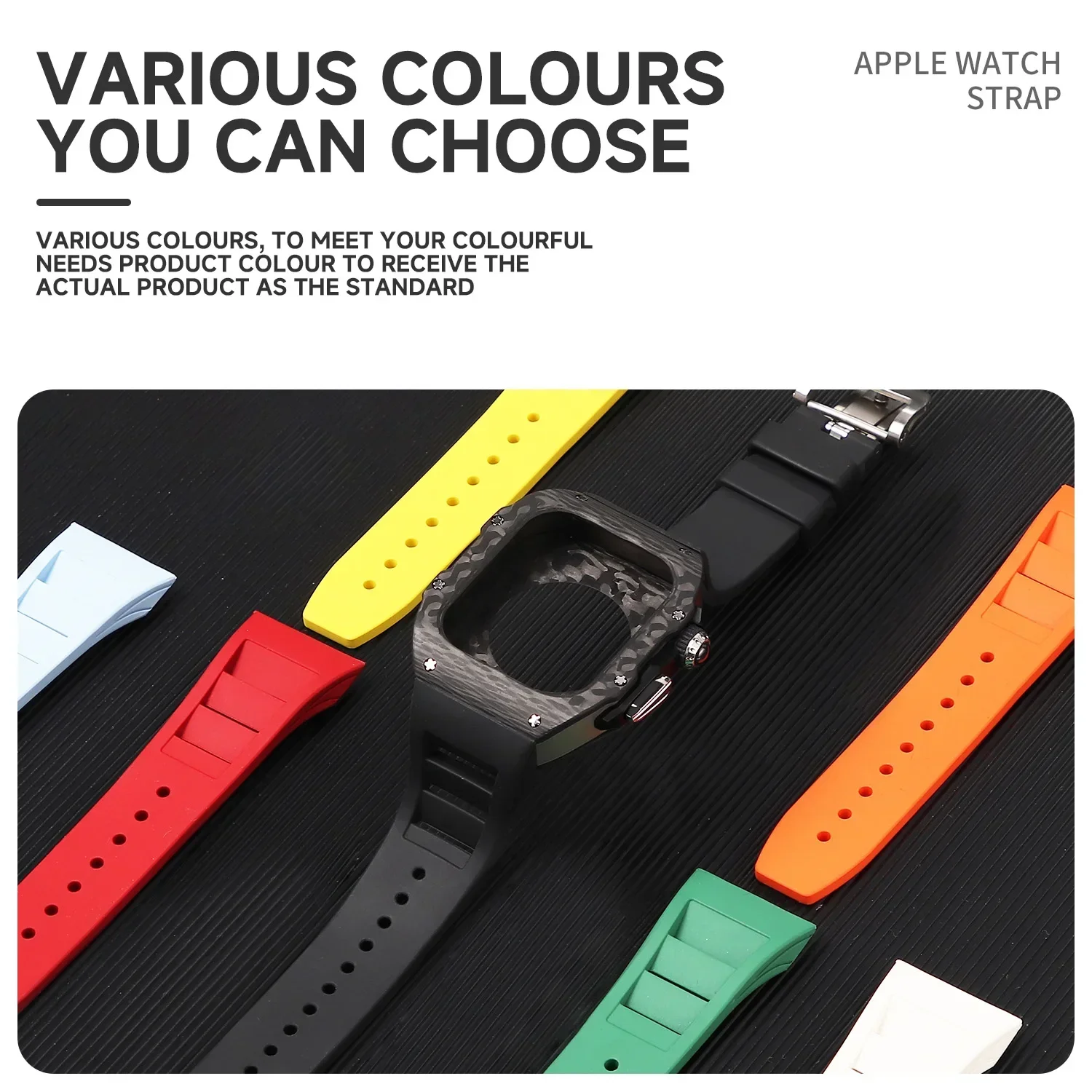 Apple Watch S11 10 42 46mm用カーボ - Luxury Watch Rubber Strap のレビューと価格