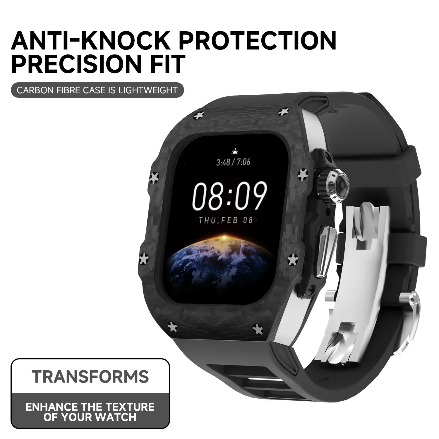 Apple Watch S11 10 42 46mm用カーボ - Luxury Watch Rubber Strap のレビューと価格