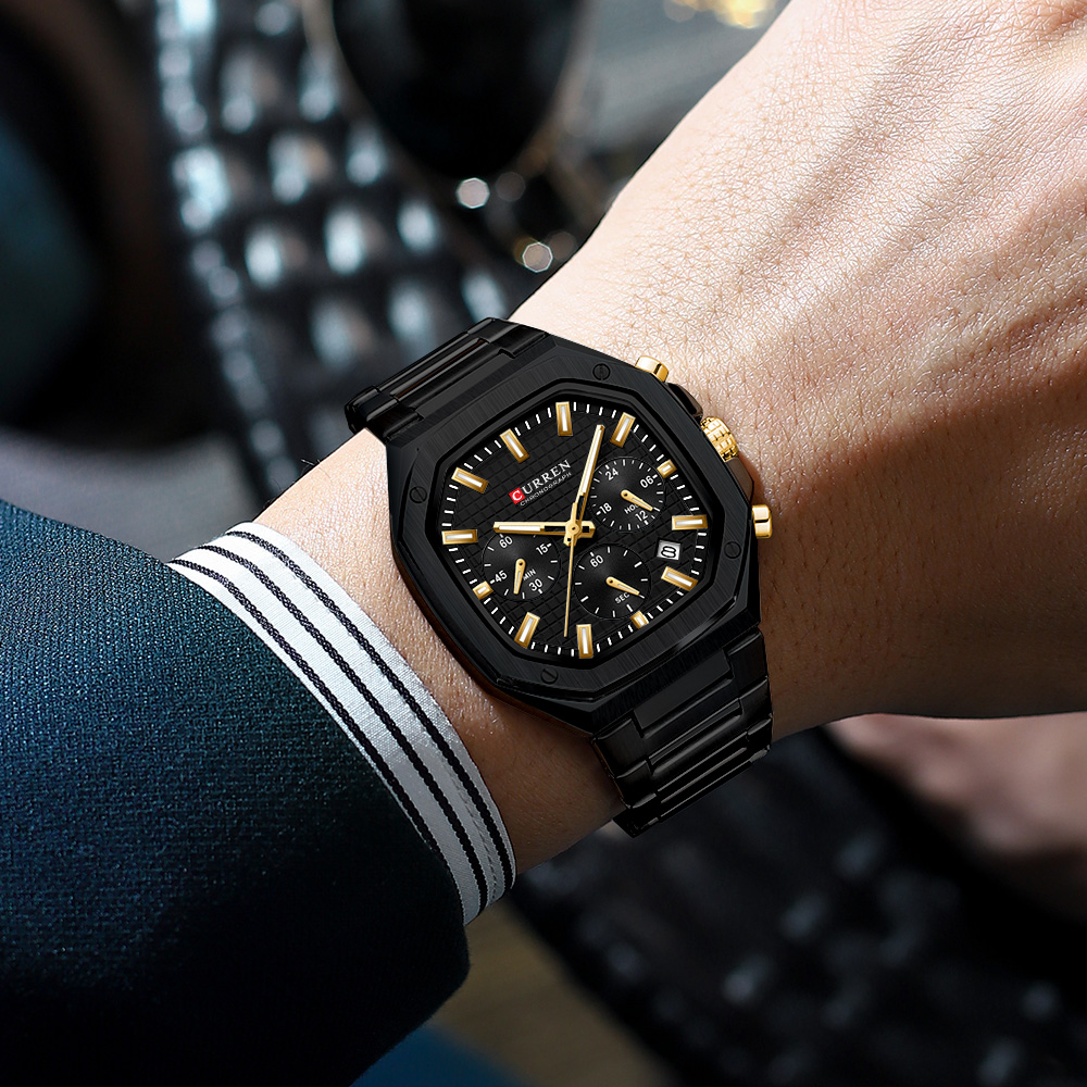CURREN 高級スクエアクロノ腕時計男性用クラシックデザイ - Luxury Watch For Men のレビューと価格