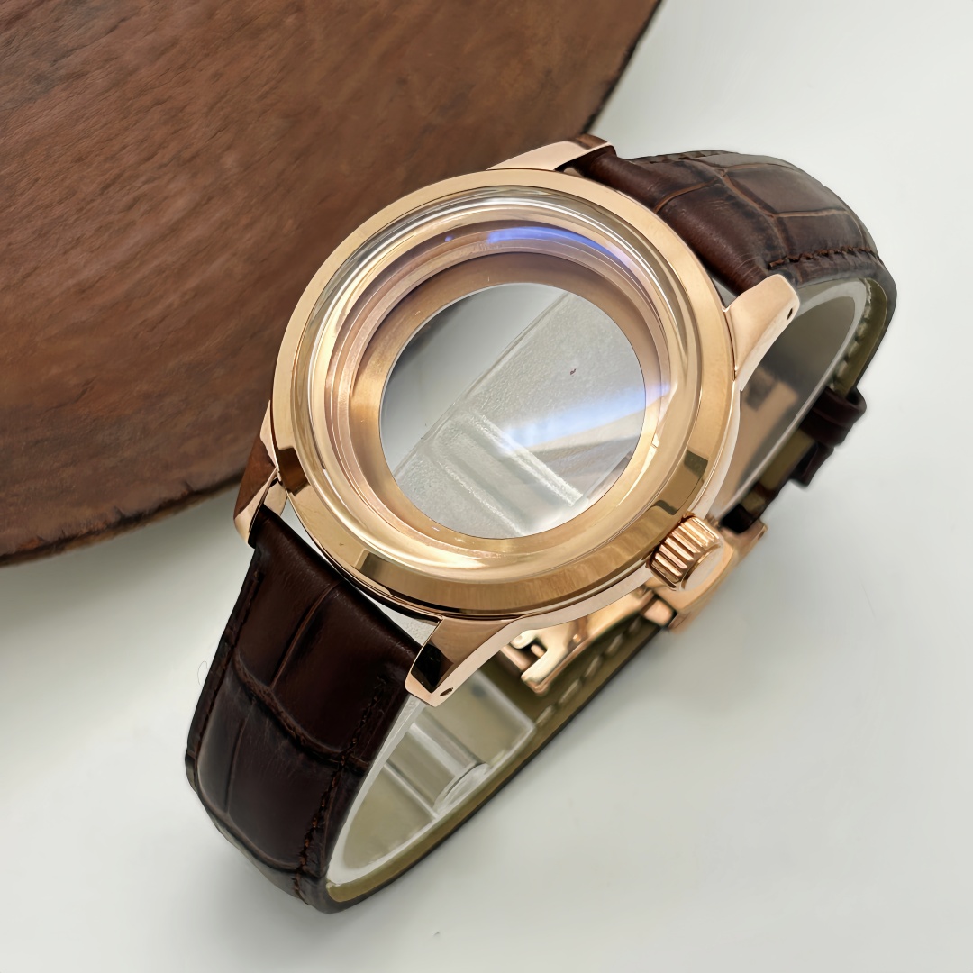 39mm腕時計ケース バタフライダブルバックルレザーストラッ - Bronze Case Watch のレビューと価格