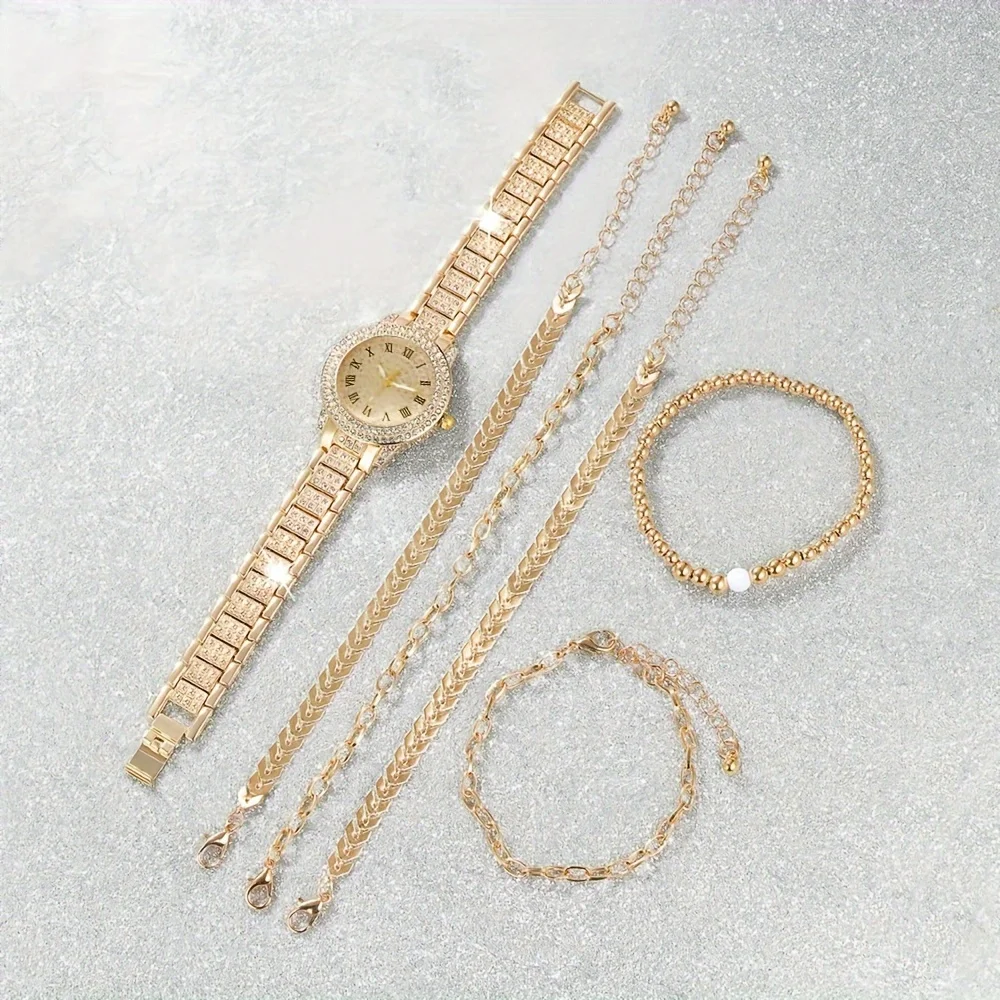 女性用ラグジュアリーラインストーンクォーツ時計、ゴールデンフ - Luxury Watch Gift For Her のレビューと価格