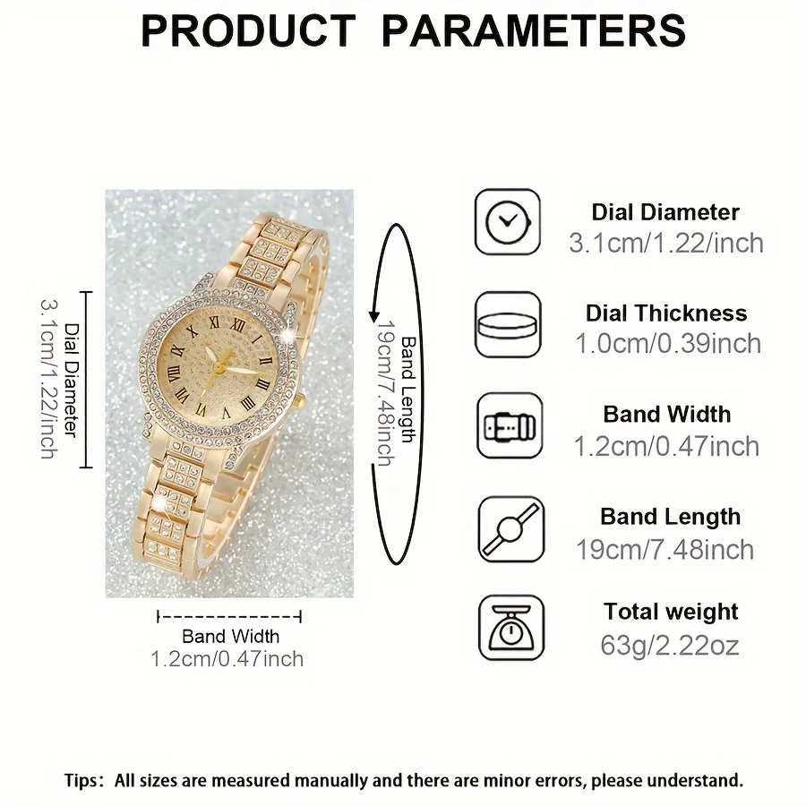 女性用ラグジュアリーラインストーンクォーツ時計、ゴールデンフ - Luxury Watch Gift For Her のレビューと価格