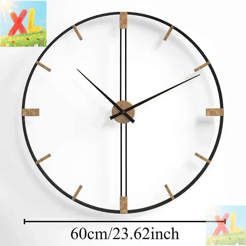 北欧壁時計金属壁時計高級時計機構サイレントデザイン大型リビン - Luxury Watch Wall Clock のレビューと価格