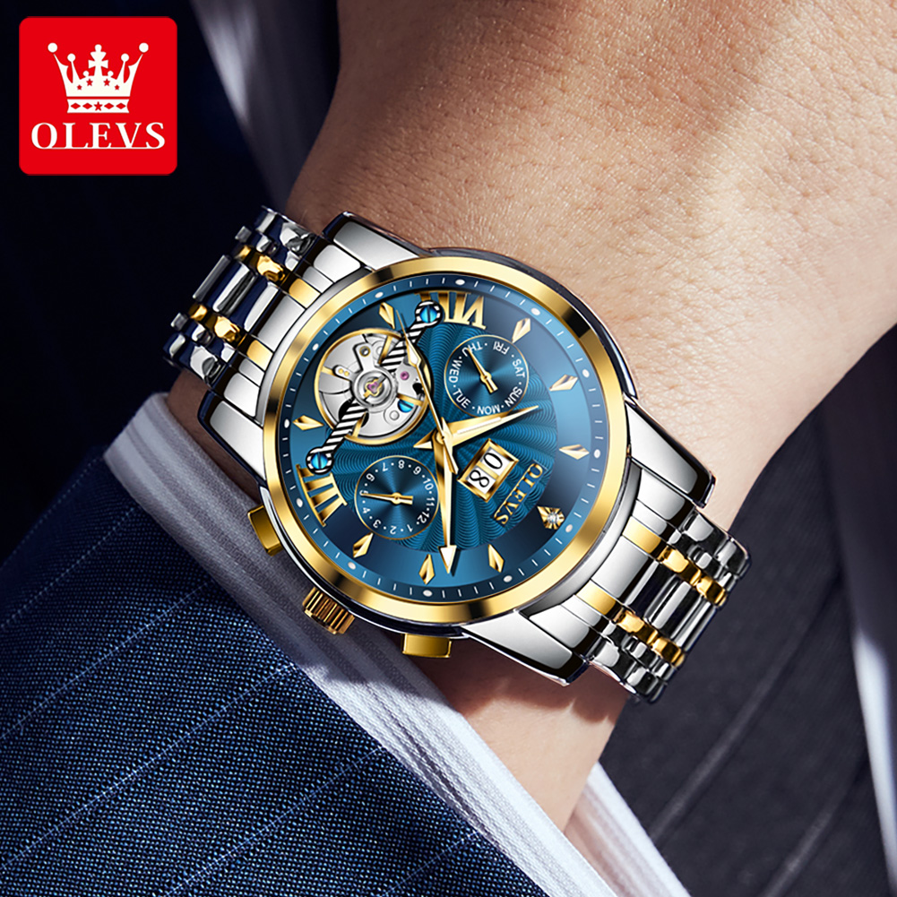 OLEVS メンズ腕時計高級ファッションファインスチールスト - Luxury Watch Display のレビューと価格