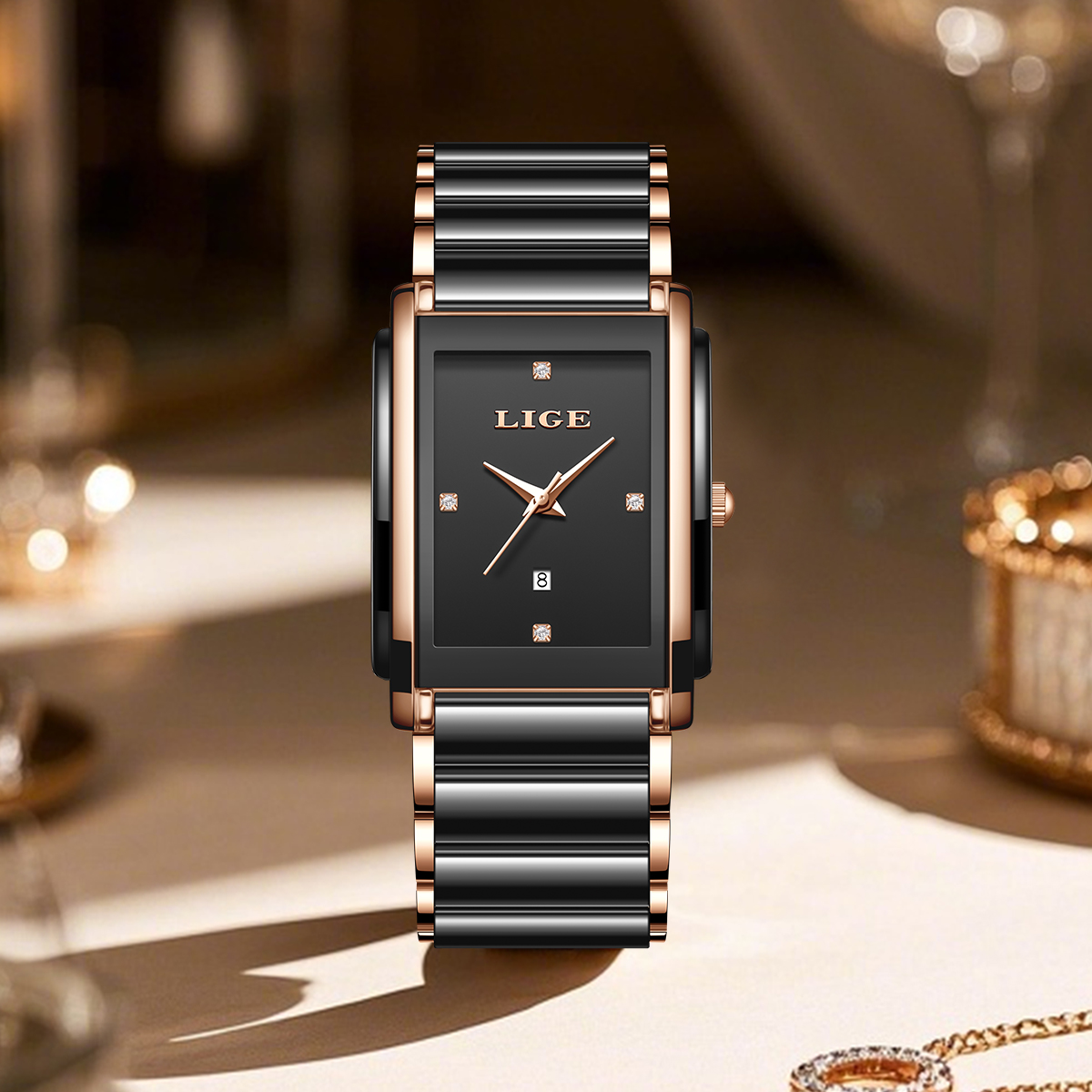 LIGE ファッションエレガントな女性用腕時計フルセラミック - Luxury Watch Holder のレビューと価格