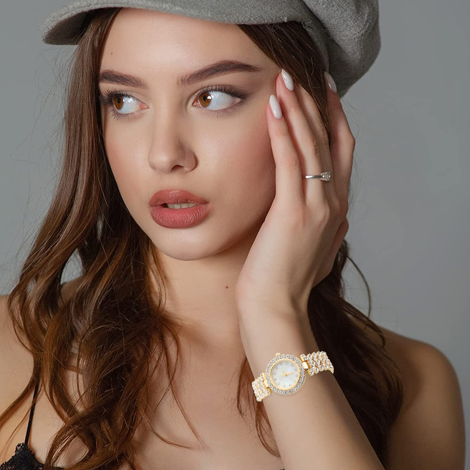 ラインストーンウォッチ ゴールドトーン クォーツ レディース - Luxury Watch Gift For Her のレビューと価格