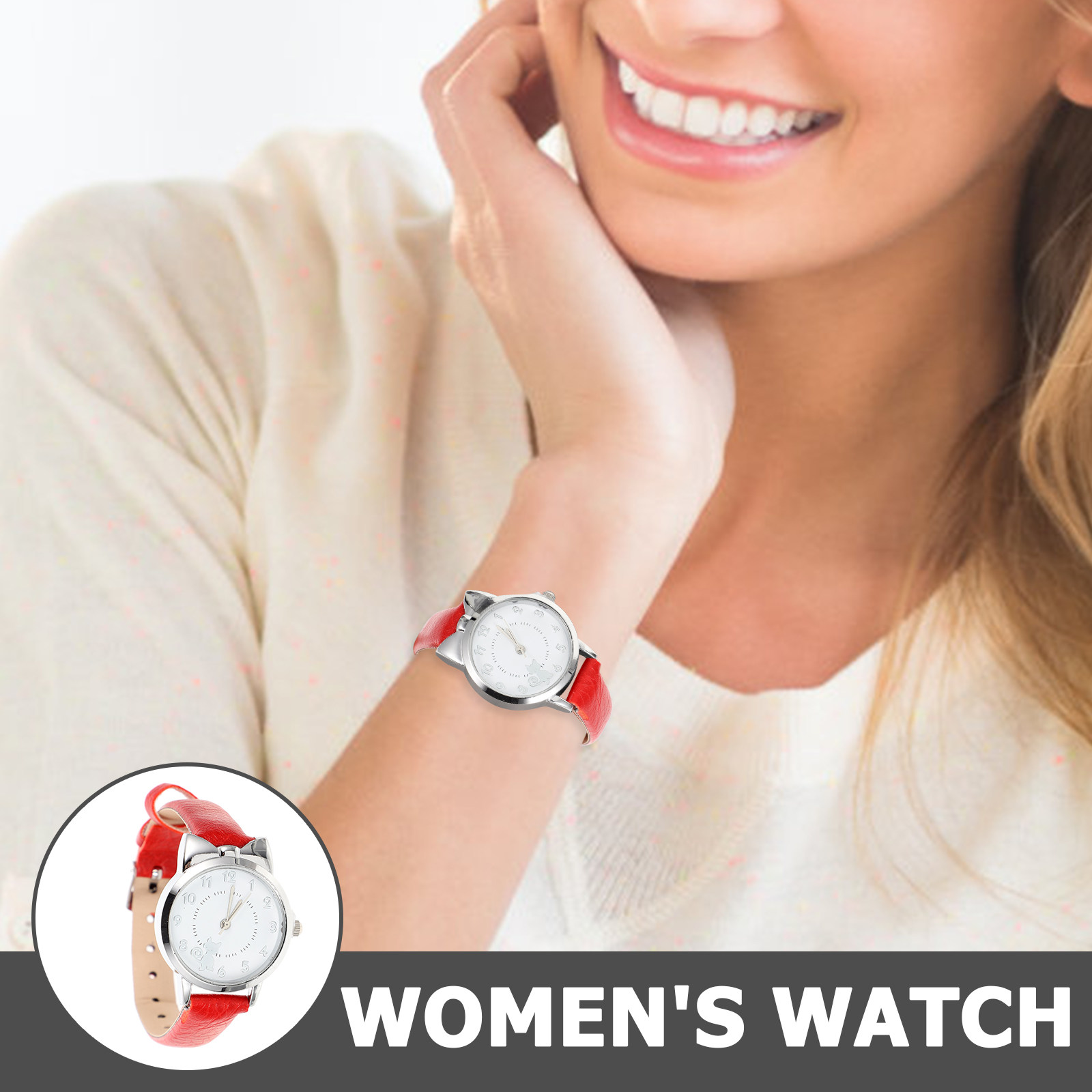 女性用腕時計 小さな猫の絵柄 繊細でエレガントなデザイン カ - Luxury Watch Drawing のレビューと価格