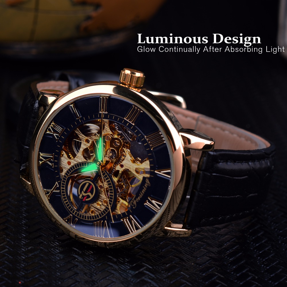 Forsining-メンズメカニカル腕時計,ゴールドケース, - Luxury Watch Brands Logo のレビューと価格
