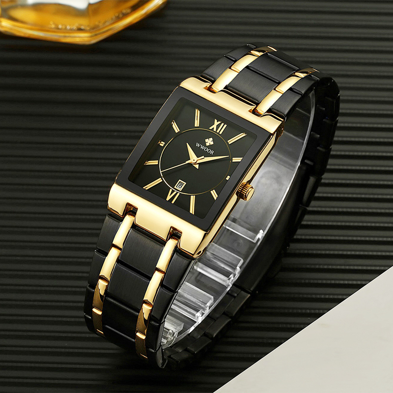 Wwoor-男性用ステンレススチールブレスレット,高級ブラン - Luxury Watch Mockup のレビューと価格