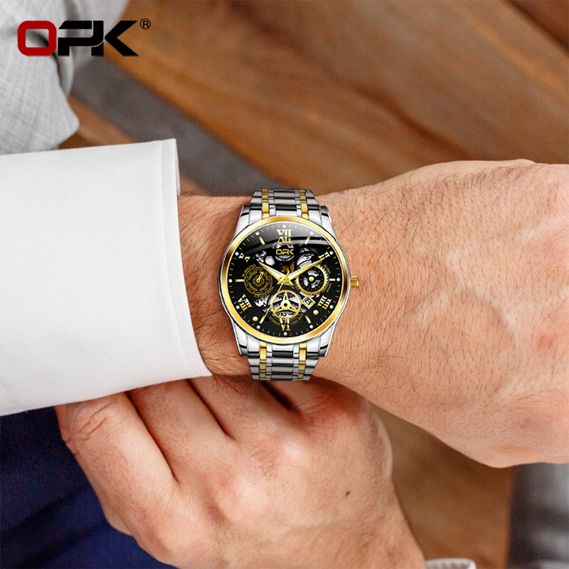 Opk-メンズクォーツ時計、ナイトグロー、防水、オリジナル、 - Luxury Watch Zone のレビューと価格