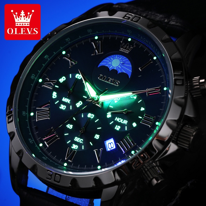Olevs-メンズローマンスケールクォーツ時計、防水、発光、 - Luxury Watch Zone のレビューと価格