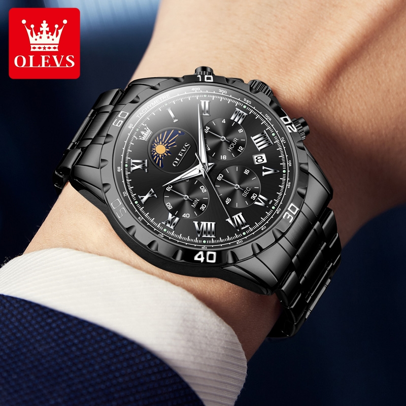 Olevs-メンズローマンスケールクォーツ時計、防水、発光、 - Luxury Watch Zone のレビューと価格