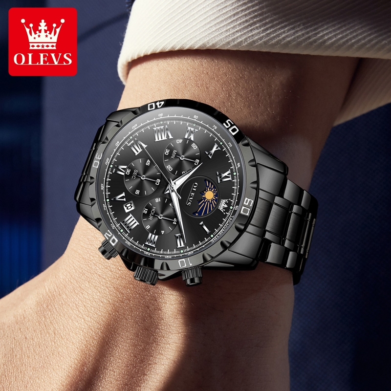 Olevs-メンズローマンスケールクォーツ時計、防水、発光、 - Luxury Watch Zone のレビューと価格