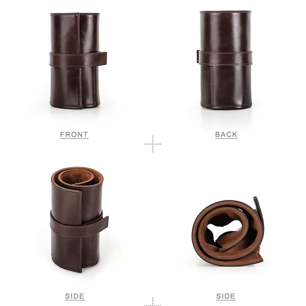 100%本物の牛革製腕時計ロールケース 6スロット CONT - Luxury Watch Holder のレビューと価格